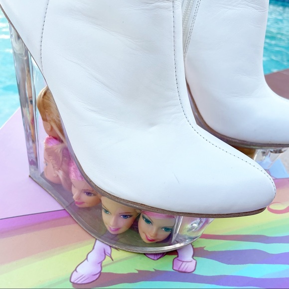Jeffrey Campbell Shoes - SALE✨Jeffrey Campbell Barbie Head Platform Ankle Booties in White & Box